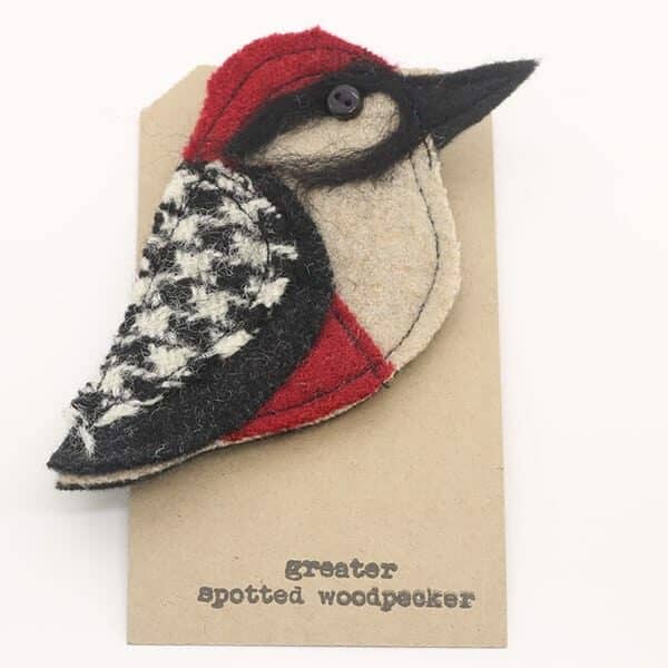Katfish Greater Spotted Woodpecker Brooch