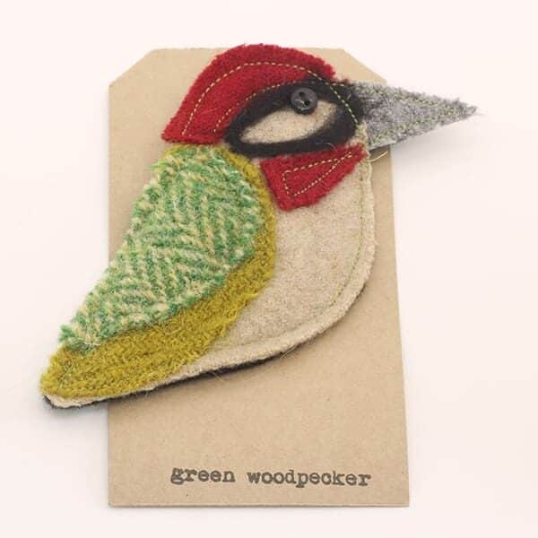 Katfish Green Woodpecker Brooch