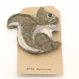 Katfish Grey Squirrel Brooch