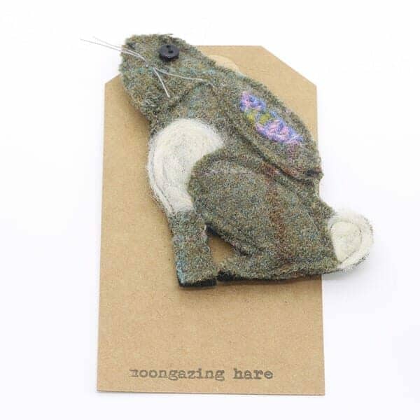 Katfish Moongazing Hare Brooch