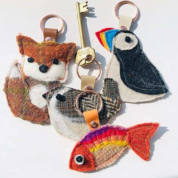 Handmade fabric keyrings