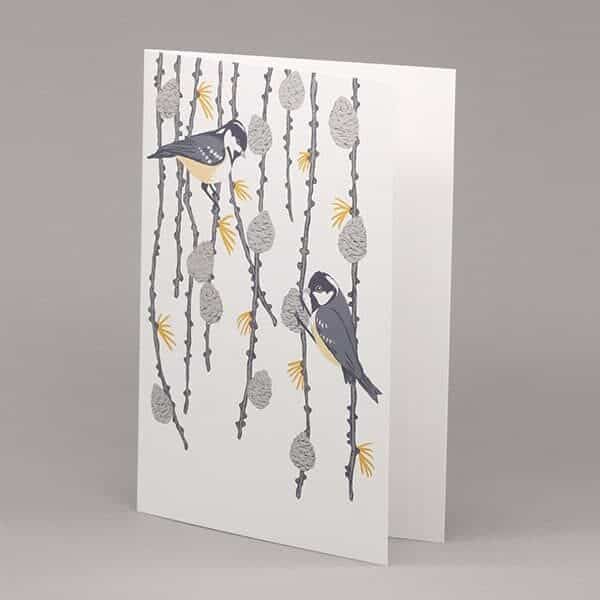 Coal Tit and Pine Cone card