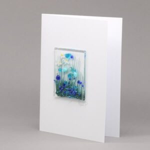 Glass Card - Pam Peters Glass Cornflower card (PPD-GCA-002)