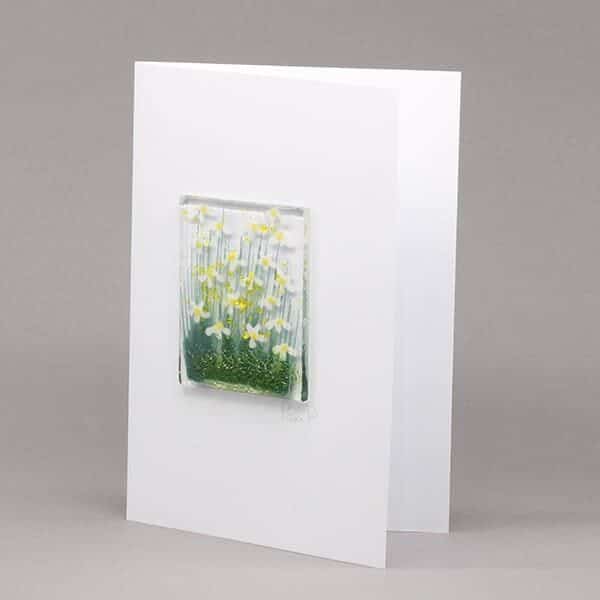 Glass Card - Pam Peters Glass Daisy card (PPD-GCA-004)