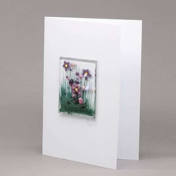 Glass Card - Pam Peters Glass Violet card (PPD-GCA-005)