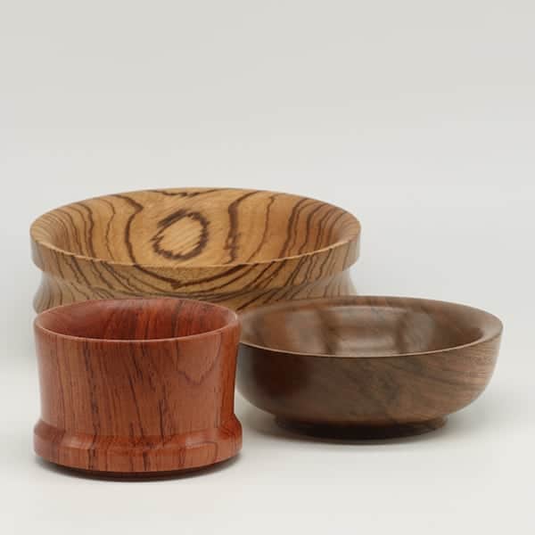 Turned wood bowls