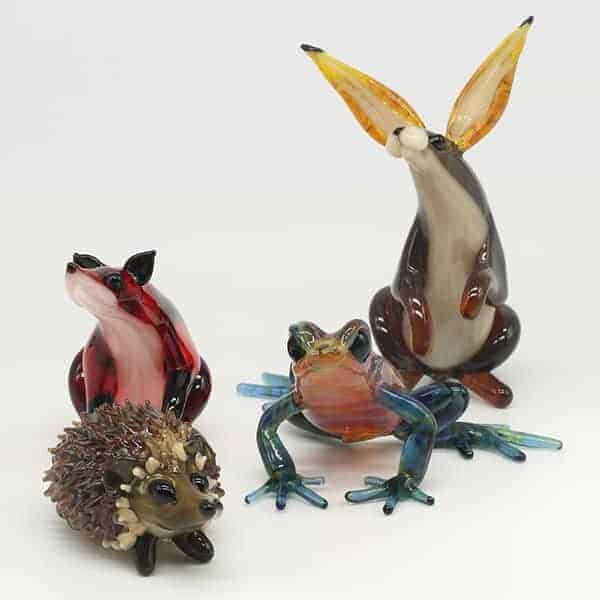 Glass animal sculptures