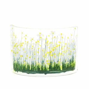 Glass Curve - Pam Peters Glass Daisy (white) curve (PPD-GCU-003)