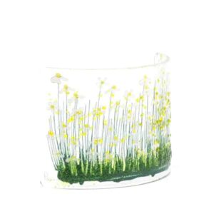 Glass Curve - Pam Peters Glass Daisy (white) curve (PPD-GCU-003A)