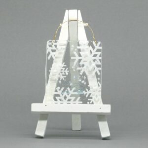 Glass Hanging Token - White Glass Snowflakes hanging token (PPD-GHT-005)