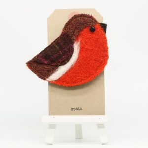 Katfish Designs - Textile Brooch - Robin Brooch (KFD-TBR-018)