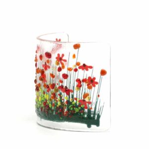 Glass Curve - Pam Peters Glass Gerbera (orange) curve (PPD-GCU-004A)