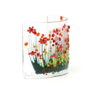 Glass Curve - Pam Peters Glass Gerbera (orange) curve (PPD-GCU-004C)