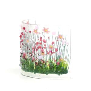Glass Curve - Pam Peters Glass Blooming (pink) curve (PPD-GCU-006A)