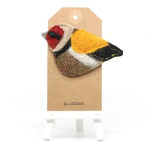 Katfish Designs - Textile Brooch -
  Goldfinch Brooch (KFD-TBR-020)