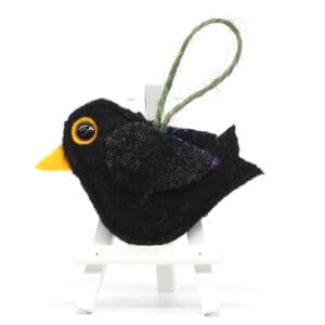 Katfish Designs - Textile Hanging Decoration - Blackbird Hanging Decoration (KFD-THD-002)