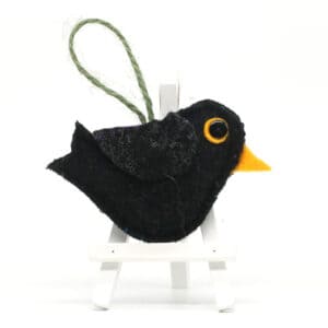Katfish Designs - Textile Hanging Decoration - Blackbird Hanging Decoration (KFD-THD-002A)