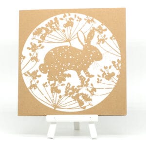 Printed Card - Liza Saunders - Rabbit with Seedheads (LSA-HPC-004)