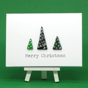Glass Card - Pam Peters Glass Three Trees card (PPD-GCA-010)
