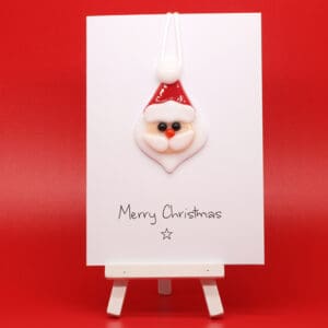Bee Happy Glass - Glass Christmas Card - Santa (BHG-GCX-018)
