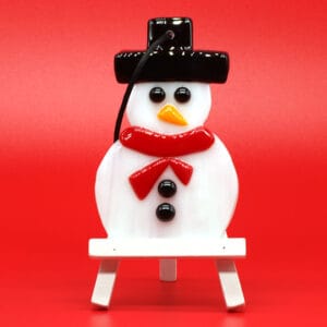 Bee Happy Glass - Glass Hanging Decoration - Snowman (BHG-GHD-035)