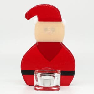 Bee Happy Glass - Glass Tealight Holder - Santa (BHG-GTH-011A)