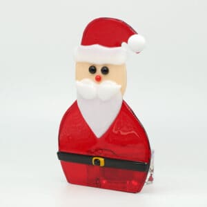 Bee Happy Glass - Glass Tealight Holder - Santa (BHG-GTH-011B)