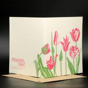 Penguin Ink - Pink Tulip Card (PIN-LCA-032a)