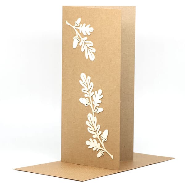 Laser Cut Card - Natty Deco Oak Leaves card (NDE-LCC-001)