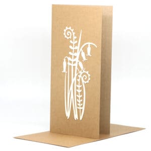 Laser Cut Card - Natty Deco Bluebell & Fern card (NDE-LCC-002)