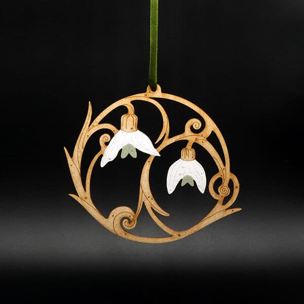 Laser Cut Rondel - Natty Deco Snowdrop rondel (NDE-LCR-002)