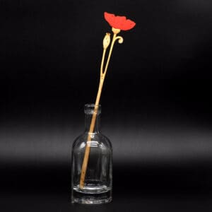 Laser Cut Stem - Natty Deco Poppy Flower (red) stem (NDE-LCS-006)
