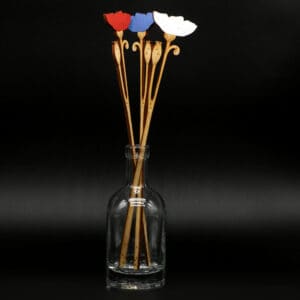 Laser Cut Stem - Natty Deco Poppy Flower (red) stem (NDE-LCS-006A)