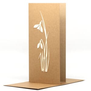 Laser Cut Card - Natty Deco Snowdrops card (NDE-LCC-007)