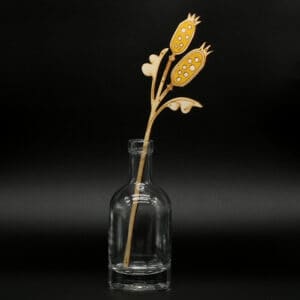 Laser Cut Stem - Natty Deco Elongated Poppy Seed Heads stem (NDE-LCS-009)