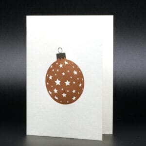 Penguin Ink - Small Card - Gold Stars Bauble card (PIN-SCA-025)