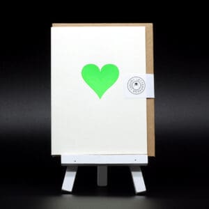 Penguin Ink Green Heart card